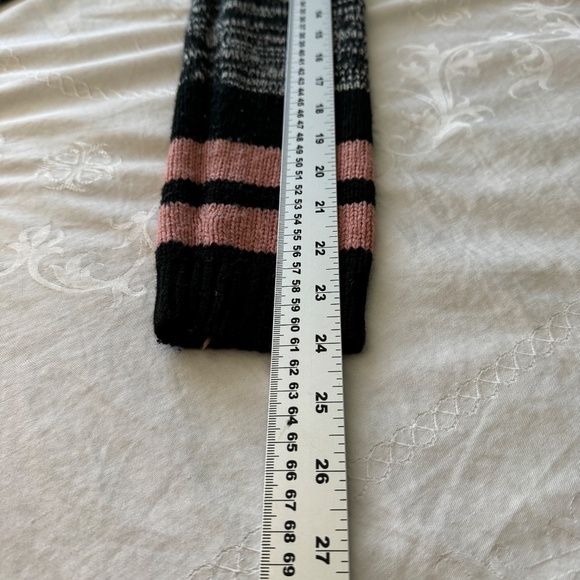 Poof Women's Black + White Open Front Long Sleeve Cardigan Sweater Size Large - Picture 7 of 12